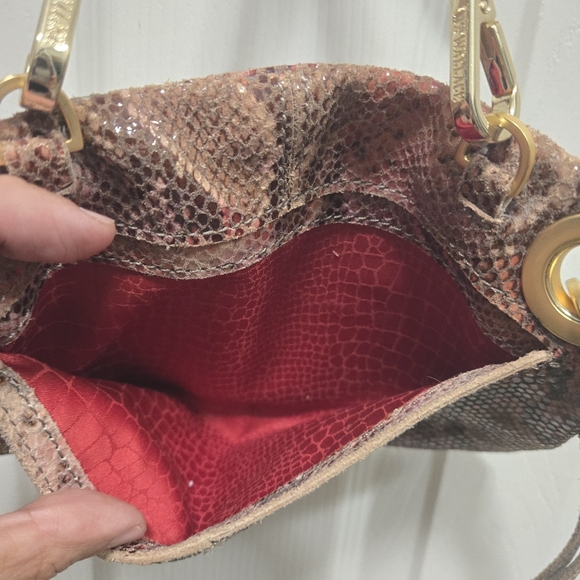 Hammitt Nash Small Leather Cross Snakeskin Patterned Wristlet Crossbody Bag